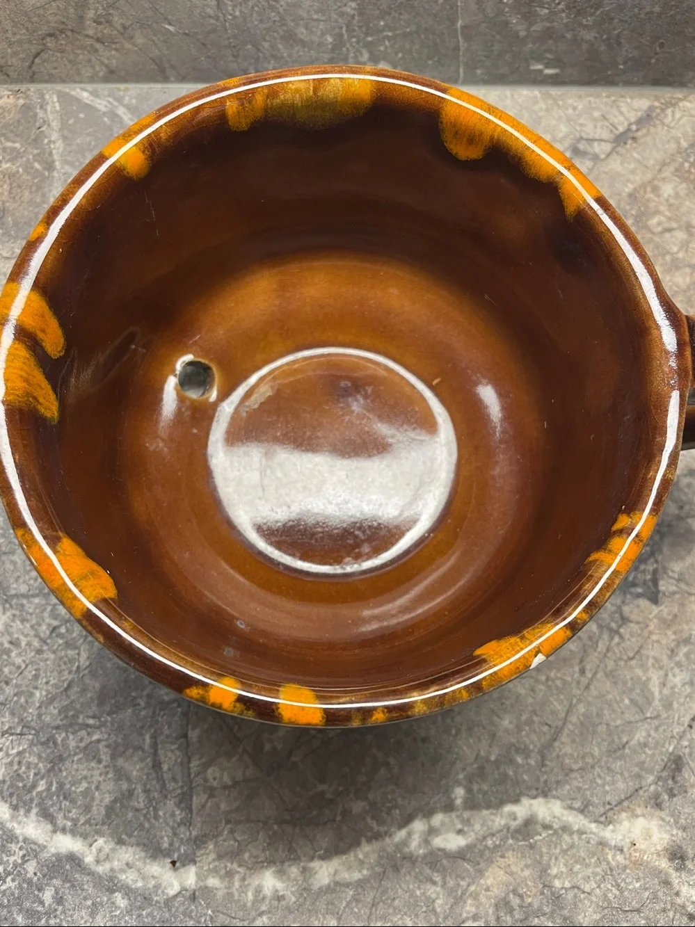 Handcrafted Drip Glaze Brown & Orange Ceramic planter